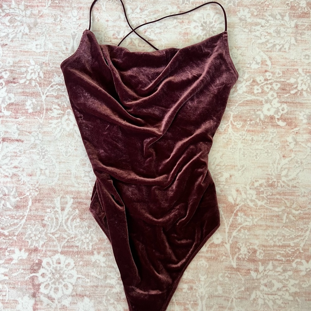 Abercrombie Velvet Burgundy Bodysuit